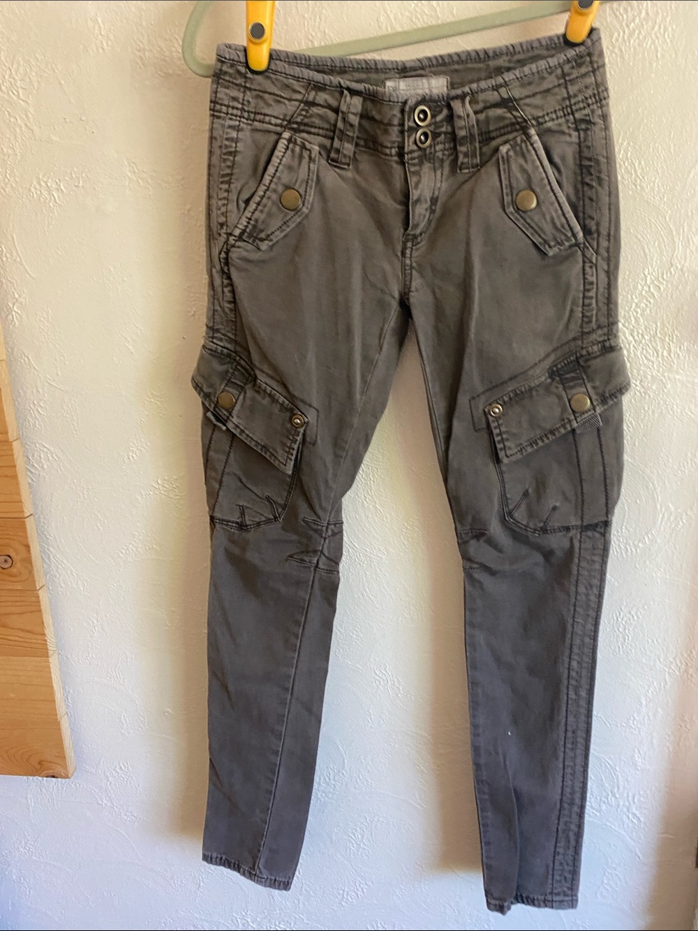 Free People Gray Skinny Cargo Jeans